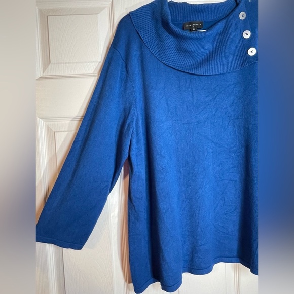 Investments Women’s Plus Size Cowl Neck Sweater Size 3X Blue - Picture 2 of 6